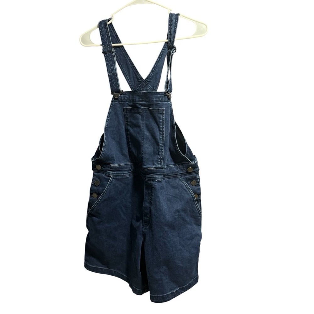 Universal Standard blue Wash Denim Shortalls bib overalls xxsm